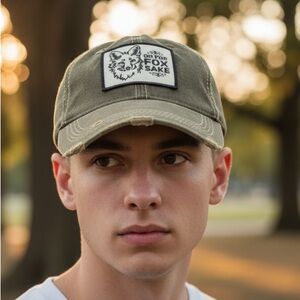 “Oh For Fox Sake” Distressed Mesh Trucker Hat by Headmost